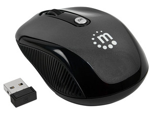 Mouse Óptico Inalámbrico Manhattan, Resolución ajustable hasta 2000 dpi, 2.4 GHz, USB.