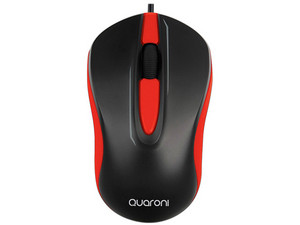 Mouse Óptico Quaroni MAQ01R, USB. Color Rojo.