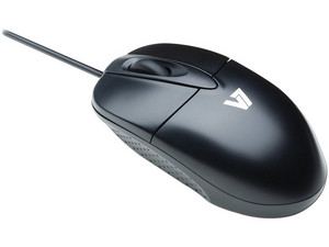 Mouse óptico V7 M30P10-7N de hasta 1,000 dpi, USB. Color Negro.