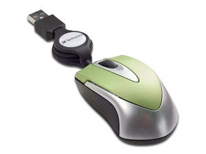 Mini Mouse Óptico alámbrico Verbatim, USB. Color Verde.