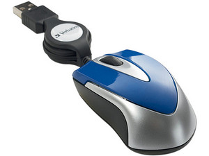 Mouse óptico Verbatim 97256, retractil, USB. Azul.