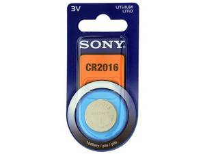 Pila de litio Sony CR2016 tipo boton de 3V.
