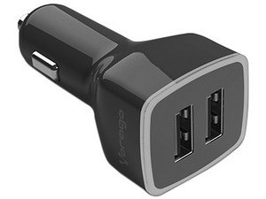 Cargador Vorago para coche USB de 2 puertos, 5V / 2.1A, Color Negro.