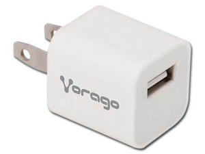 Cargador de Pared Vorago AU-105 B con 1 puerto USB. Color Blanco.