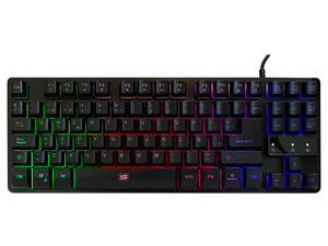 Teclado Gamer Vorago KB-503, iluminación RGB, USB. Color Negro.