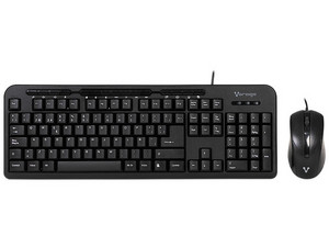 Kit de teclado y mouse Vorago KM-107, teclas multimedia, resolución 1000DPI, USB. Color Negro.