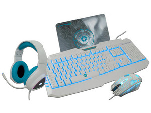 Kit Gamer Vortred Avalanche, Teclado con iluminación LED, Mouse hasta 3600 dpi, Mouse Pad Gamer y Audífonos con micrófono, 3.5mm, USB.
