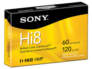 Cassette de cinta de video Sony Hi8 con partículas de metal de 120min.