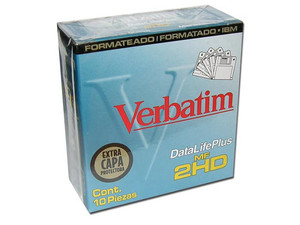 Caja de 10 diskettes Verbatim Extra Capa Protectora, formateados 3 1/2pulg