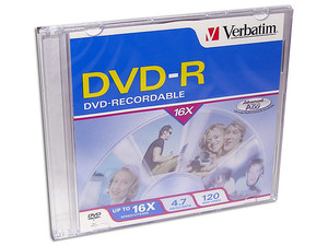 DVD-R Verbatim Caja Slim, 4.7GB, 16X, 1 pieza.