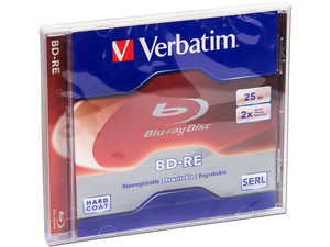 Blu-ray Disc BD-RE Verbatim de 25GB, 2X, 1 pieza.