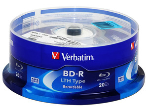 Paquete de 20 Blu-ray Disc BD-R LTH Type Verbatim de 25GB, 2X