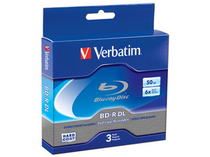 Paquete de 3 BD-R Verbatim Jewel Case de doble capa, 50 GB, 6x.