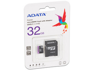 Memoria ADATA Premier microSDHC UHS-1 de 32 GB, clase 10, incluye adaptador SD.