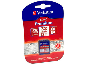 Memoria Verbatim Premium SDHC de 32 GB Clase 10