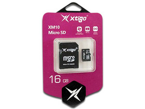 Memoria Xtigo microSD de 16 GB, clase 10, incluye adaptador SD.