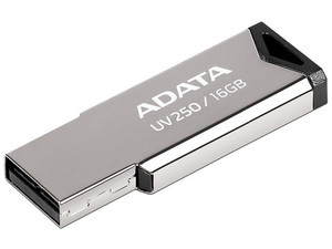 Unidad Flash USB 2.0 ADATA UV250 de 16GB. Diseño Metálico.