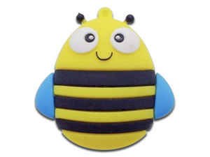 Unidad Flash USB Brobotix con diseño de abeja, 16GB. Color amarillo.