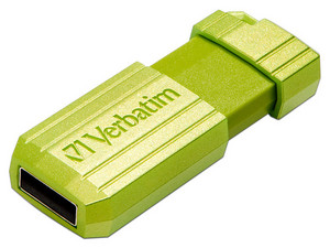 Unidad Flash USB 2.0 Verbatim  PinStripe de 16 GB. Color Verde.