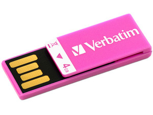Unidad Flash USB 2.0 Verbatim Clip-it de 4GB. Color Rosa