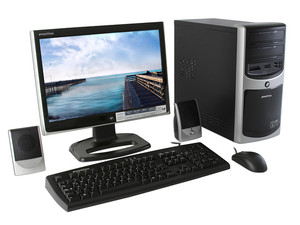 Computadora Emachines L3032,
Procesador AMD Sempron LE-1250 (2.2 GHz),
Memoria 1GB PC2-5300 DDR2,
D.D. de 120GB SATAII, DVD±R/RW,
Red, Módem, Windows Vista Starter,
Monitor LCD Wide de 17