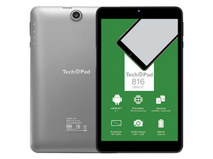 Tablet TechPad 816:
Red Inalámbrica,
Procesador Quad Core (1.30 GHz),
Memoria RAM de 1GB , Almacenamiento de 16GB,
Pantalla Multi-Touch de 8