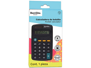 Calculadora De Bolsillo Barrilito, 12 Dígitos, Color Negro. | Pcel.com