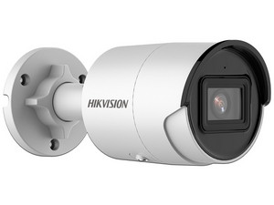 Cámara de Vigilancia IP Tipo Bala Hikvision DS-2CD2043G2-I(U) de 4MP (2560 x 1140), Lente 2.8 mm, IR Hasta 40 m, PoE, Micrófono Integrado, Color Blanco.
