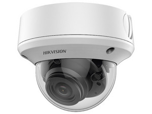 Cámara de vigilancia tipo Domo Hikvision DS-2CE5AU1T-AVPIT3ZF de 8MP, (3840 x 2160) 4K, IR hasta 40 metros, IP67. Color Blanco