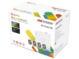 Kit de Videovigilancia Hikvision HK-1080-CV/A, DVR de 2MP, 4 Canales TurboHD y 1 Canal IP, Puerto SATA de hasta 4TB (Disco Duro No Incluido), 4 Cámaras tipo Bala de 2MP (1920 x 1080p) Luz blanca hasta 20m, IP67, Fuente de Poder de 3.3A y 4 Cables BNC.