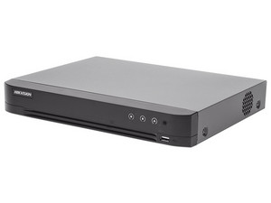 DVR Pentahíbrido Hikvision IDS-7216HQHI-M1/FA de 16 Canales HDTVI/AHD/CVI/CVBS/IP, 1080p, H.265 Pro+, 1 Puerto SATA hasta 10TB (No incluido).
