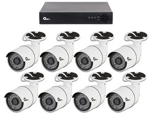 Kit de seguridad Qian Yao con DVR de 8 canales y 8 cámaras tipo bullet, 1MP, IR hasta 30 m, IP66, no incluye disco duro.