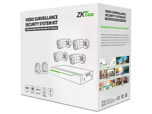 Kit de vigilancia ZKTeco con DVR 1080p lite, 4 cámaras tipo bullet 720p, 4 rollos de cables siamés, 2 fuentes de poder de 12VCD a 2Amp.