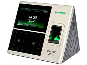 Control de asistencia biométrico ZKTECO UFACE800, hasta 2,000 huellas, 3000 rostros y 100,000 registros, Wi-Fi, USB, Color Negro.