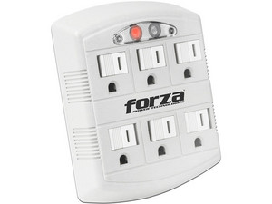 Multicontacto de pared Forza Power FWT-665 de 1,875Wats con 6 contactos.