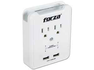 Supresor de picos Forza 6500A/1875W con 2 contactos NEMA 5-15P, 2 USB.