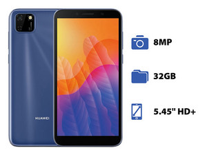 Smartphone Huawei Y5P:
Procesador Mediatek MT6762R Octa-core (hasta 2.0 GHz),
Memoria RAM de 2GB, Almacenamiento de 32GB,
Pantalla LED Multi Touch de 5.45