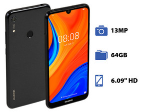 Smartphone Huawei Y6S: 
Procesador Mediatek Helio P35 Octa Core (hasta 2.3 GHz), 
Memoria RAM de 3GB, Almacenamiento de 64GB,
Pantalla LED Multi Touch de 6.09