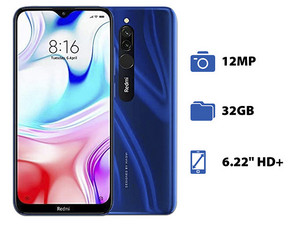 Smartphone Xiaomi Redmi 8: Procesador Snapdragon 439 Octa Core (hasta 2.0GHz), Memoria RAM de 3GB, Almacenamiento de 32GB, Pantalla LED Multi Touch de 6.22