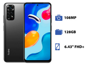 Smartphone Xiaomi Redmi Note 11S: 
Procesador Mediatek Helio G96 (hasta 2.05 GHz), 
Memoria RAM de 8GB, Almacenamiento de 128GB, 
Pantalla LED Multi Touch FHD+ de 6.43