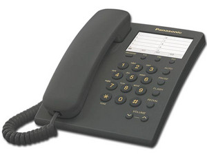 Teléfono Panasonic KX-TS550MEB analógico de 100 entradas. Color Negro.