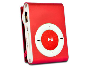 Mini Reproductor MP3 Brobotix 093017, lector microSD (hasta 32GB) Color Rojo.