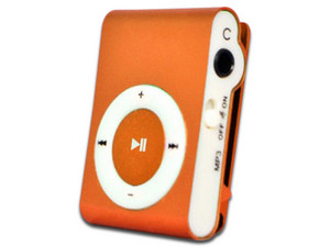 Mini Reproductor MP3 Brobotix 093045, lector microSD (hasta 32GB) Color Naranja.