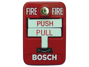 Estación manual de alarma contra incendios  Bosch FMM-325A-D de doble accionamiento.