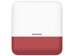 Sirena Inalámbrica Hikvision AX PRO DS-PS1-E-WB/R, Indicador LED, IP65. Color Blanco con Rojo.