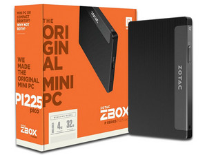 Mini computadora Zotac ZBOX PI225,
Procesador Intel Celeron N3350 (hasta 2.40 GHz),
Memoria 4 LPDDR3, Almacenamiento 32 GB,
Video Intel HD Graphics 500,
Red 802.11ac, Bluetooth 4.2,
Sistema Operativo Windows 10 Home (64 Bits)