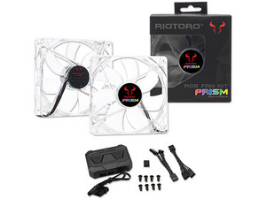 Kit de 2 ventiladores Riotoro Prism RGB 256-RM, 120mm, hasta 1500 RPM, 27.6 Dba.