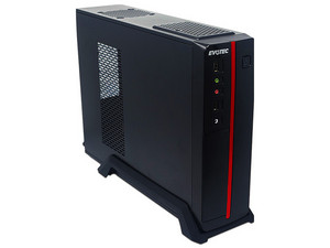 Gabinete Evotec EV-1011 Micro-ATX con fuente de 600W. Color Negro/Rojo.