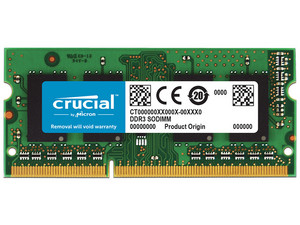 Memoria SODIMM CRUCIAL DDR3 PC3-12800 (1600 MHz) CL11, 8 GB.