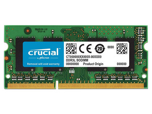 Memoria SODIMM Crucial DDR3L, PC3-14900 (1866MHz) CL13, 8GB.